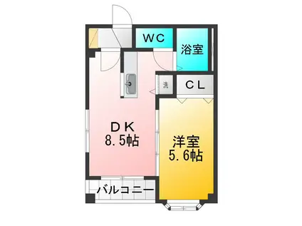 コーポセレッソ上石神井(1DK/2階)の間取り写真