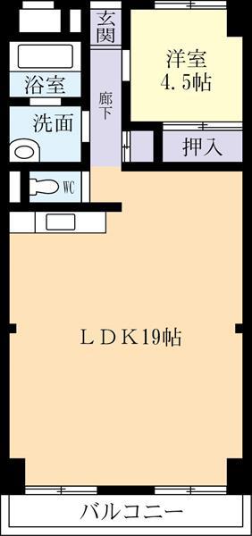 第一池田ビル(1LDK/7階)の間取り写真