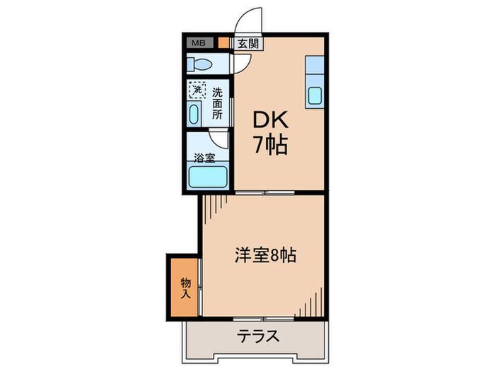 第2成城島田マンション(1DK/1階)の間取り写真