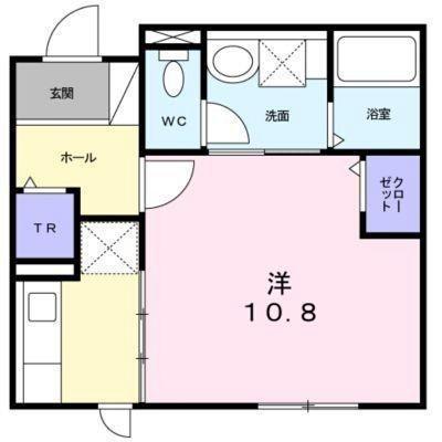 パシフィックヒルズ函館(1K/2階)の間取り写真