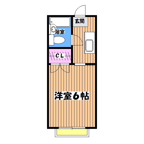 パークハイツ中島I(1K/2階)の間取り写真