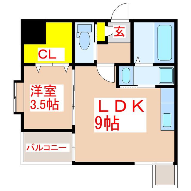 ZERO上之園(1LDK/5階)の間取り写真