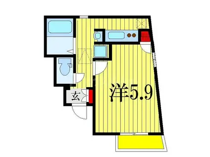 スワンレジデンス前原西(1K/2階)の間取り写真