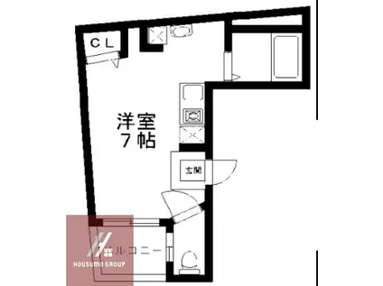 ステイタス難波(ワンルーム/1階)の間取り写真