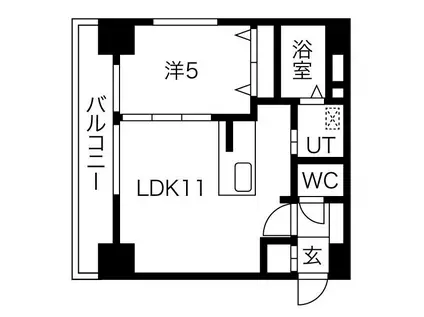 ブロス・ラ・リベルタ(1LDK/3階)の間取り写真