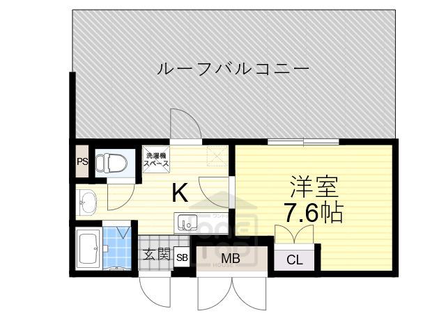 シャンヴェルジェ豊中3(1K/3階)の間取り写真