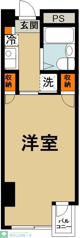 パルティーレ熊谷(1K/5階)の間取り写真