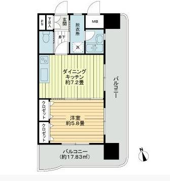ライオンズマンション日吉町(1DK/4階)の間取り写真