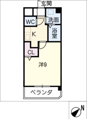 ウィング青山(1K/5階)の間取り写真