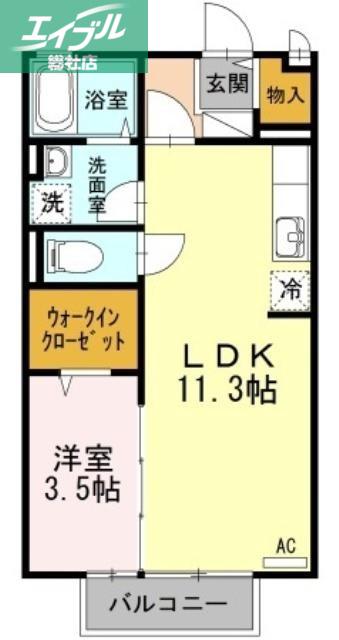 アネシス(1LDK/2階)の間取り写真