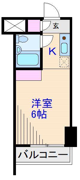スカイコート新丸子(ワンルーム/5階)の間取り写真