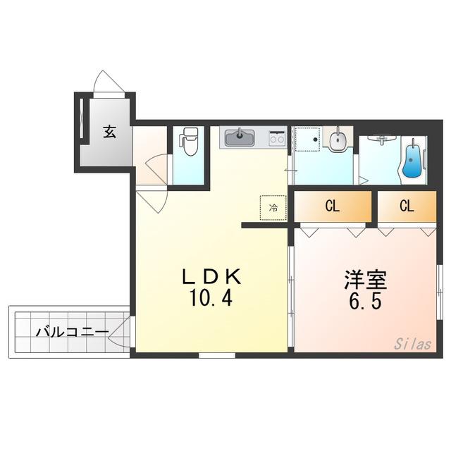 フジパレス エン III号館(1LDK/1階)の間取り写真