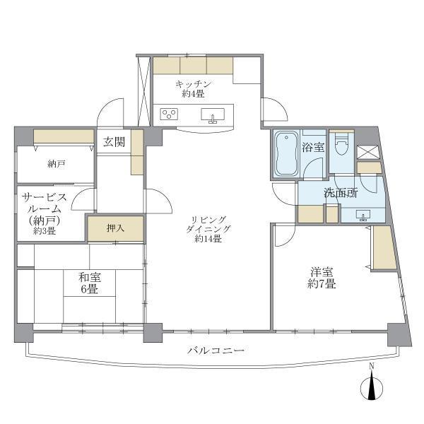 ティアラ恵比寿(2SLDK/6階)の間取り写真