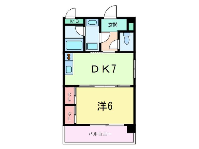 サンフォーレ岡本(1DK/3階)の間取り写真