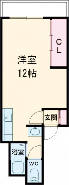 パークコート中島町(ワンルーム/3階)の間取り写真