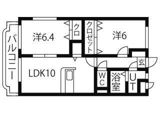 オリーブコート(2LDK/3階)の間取り写真