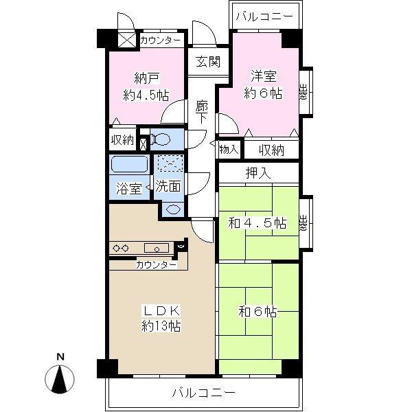 クレール西宮北口(4LDK/1階)の間取り写真
