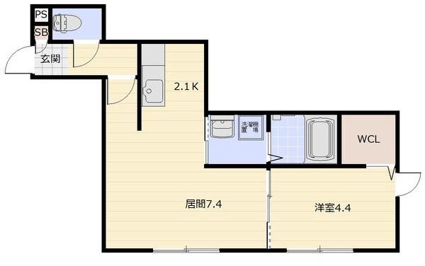 SIEG17(1LDK/2階)の間取り写真