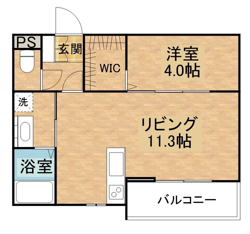 RAFFINE上戸祭(1LDK/1階)の間取り写真