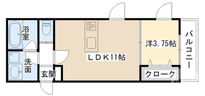 オアシスⅡ(1LDK/2階)の間取り写真