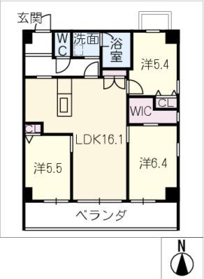 アーバン・フォレット(3LDK/1階)の間取り写真