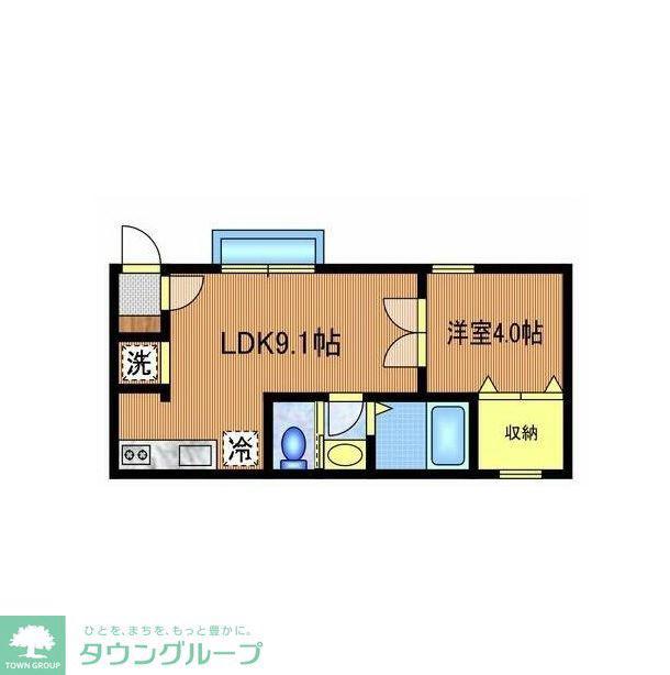 西武新宿線 東伏見駅 徒歩12分 2階建 築5年(1LDK/2階)の間取り写真