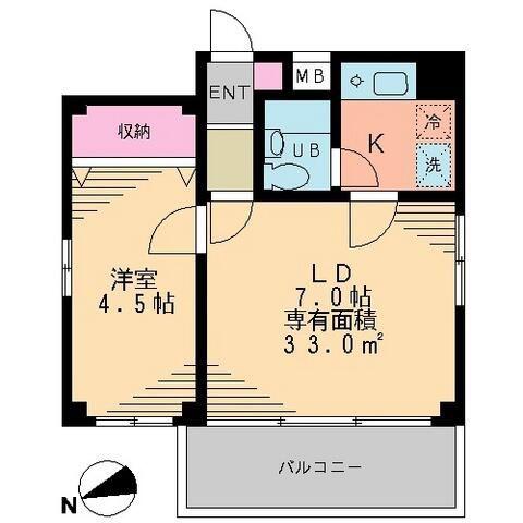 中目黒五番館(1LDK/4階)の間取り写真