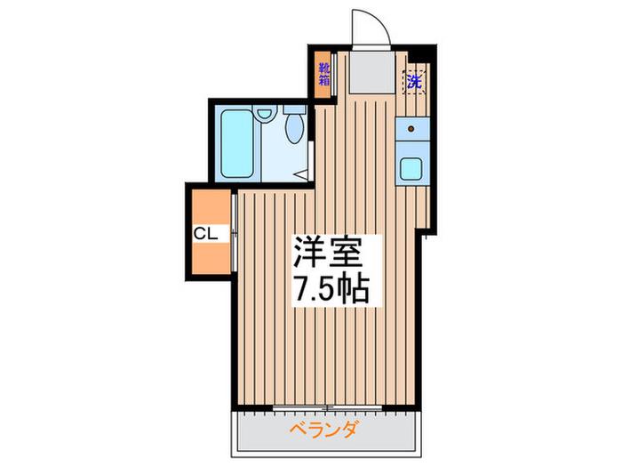 サンハイツ(ワンルーム/2階)の間取り写真
