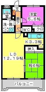 フルール98(2LDK/5階)の間取り写真