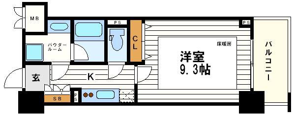 エスリード長堀タワー(1K/5階)の間取り写真