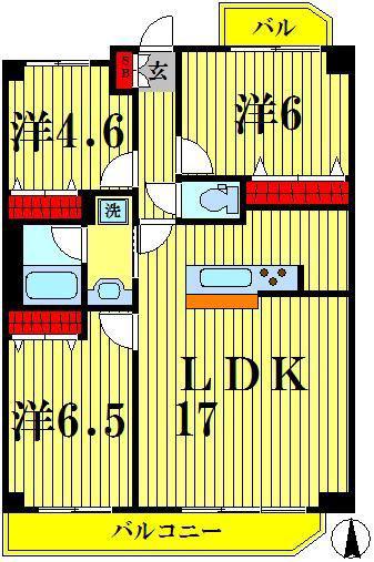 アンクレージュ(3LDK/7階)の間取り写真