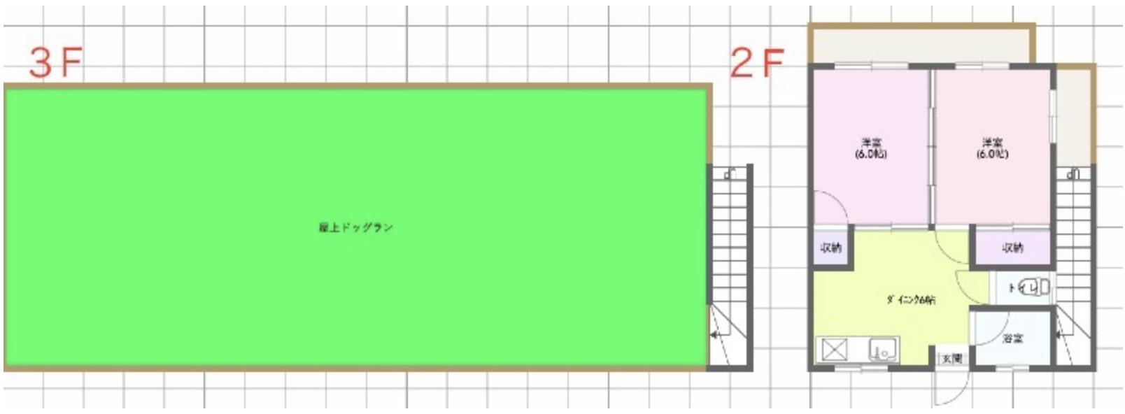 K-HOUSE宮里(2DK/2階)の間取り写真