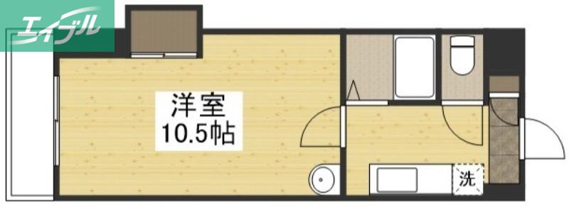 アスティオン鹿田(1K/6階)の間取り写真