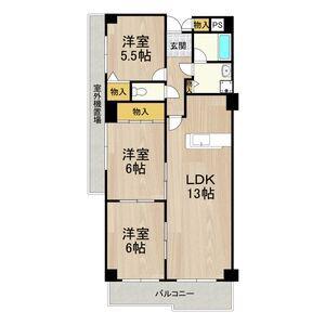 フェルザ南茨木(3LDK/2階)の間取り写真