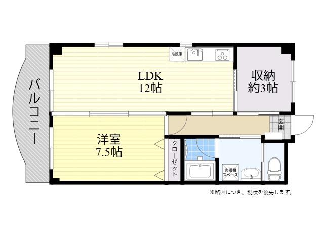 カリーナ春日(1SLDK/3階)の間取り写真