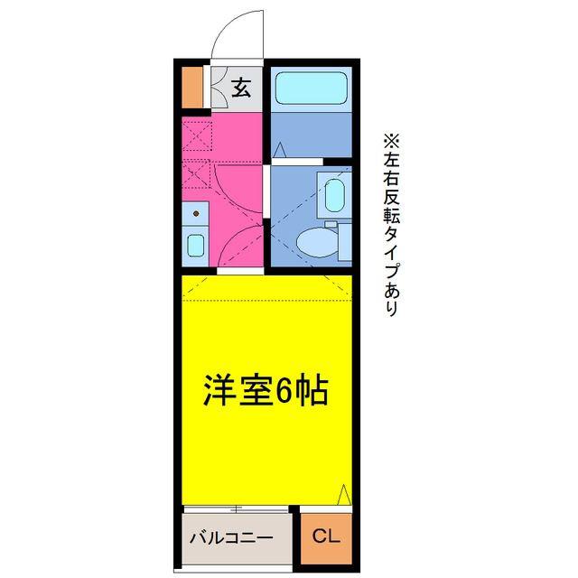 ウエストハイムせんげん台(1K/2階)の間取り写真