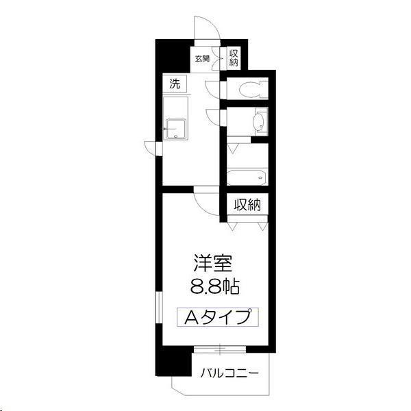 アーバンフラッツ長町(1K/3階)の間取り写真