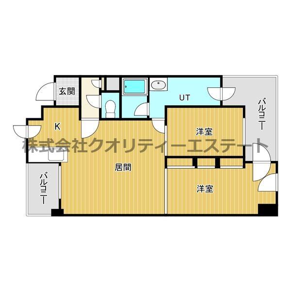パレット伏見Ⅱ(2LDK/2階)の間取り写真