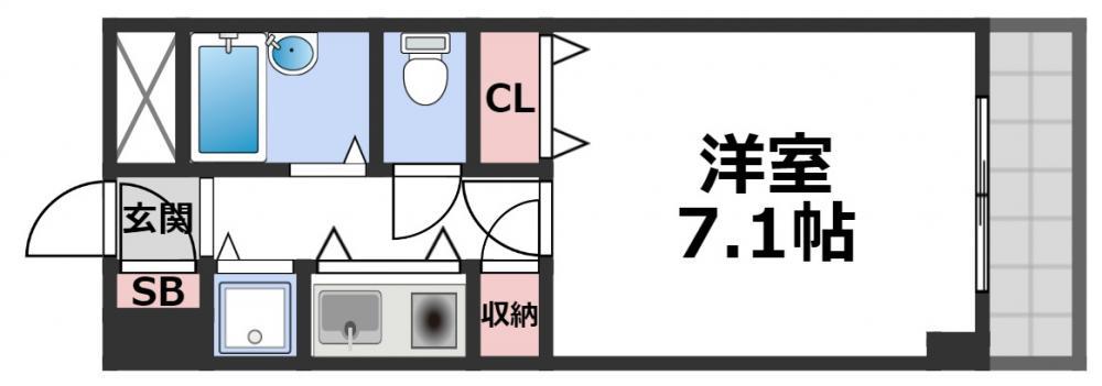 サンモール(1K/11階)の間取り写真