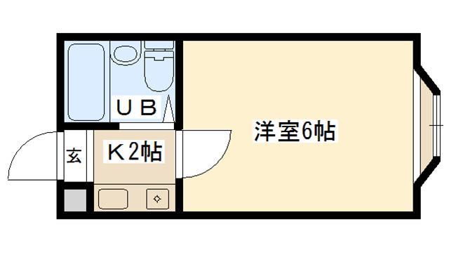 シティライフ香芝(1K/2階)の間取り写真