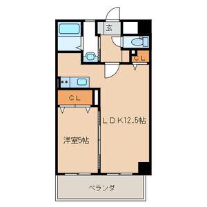 アヴァンセ陣原駅前(1LDK/5階)の間取り写真