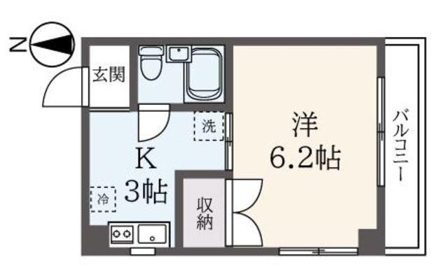 プラド鷺沼(1K/2階)の間取り写真