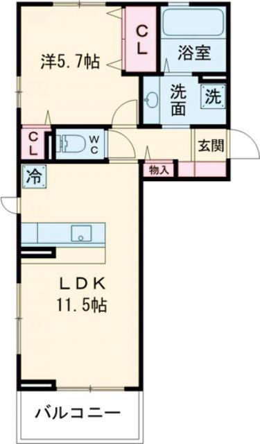 ディアプレイス(1LDK/3階)の間取り写真