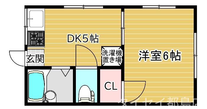 サンハイム(1DK/2階)の間取り写真