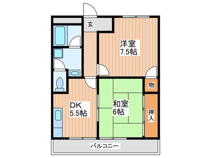 大西マンション(2DK/3階)の間取り写真