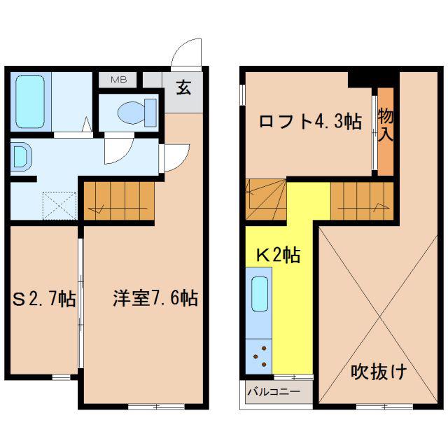 サンアリーナ桑名イースト(1K/1階)の間取り写真