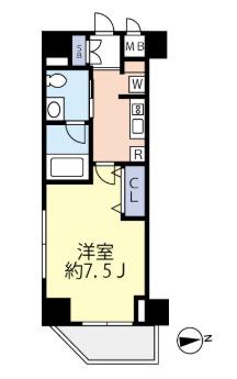 グランヴァン亀戸III(1K/2階)の間取り写真