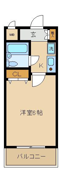 エスリード新大阪第6(1K/8階)の間取り写真