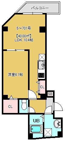 AQUASWILL浅草(1LDK/7階)の間取り写真