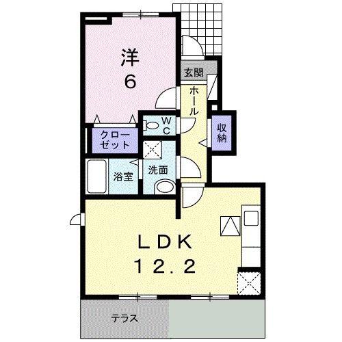 ルース デラ プレッソ III(1LDK/1階)の間取り写真